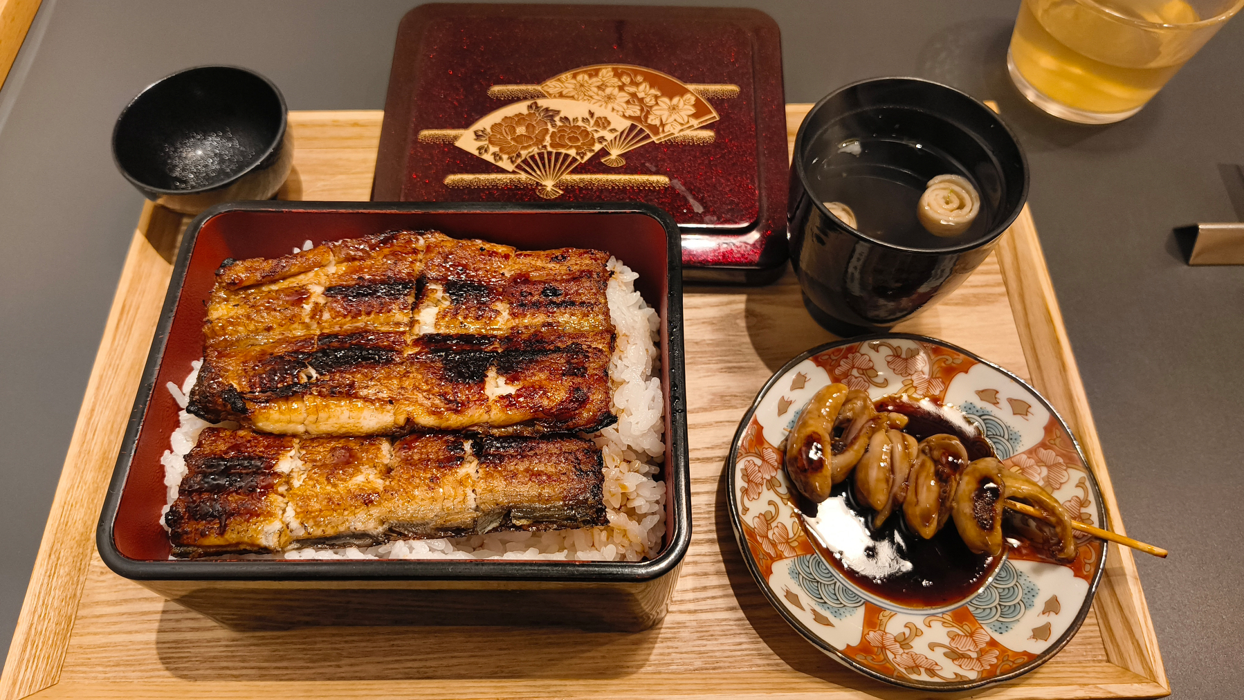 うなぎ ひらやま：うな重 竹 / 肝串　#青空ごはん部